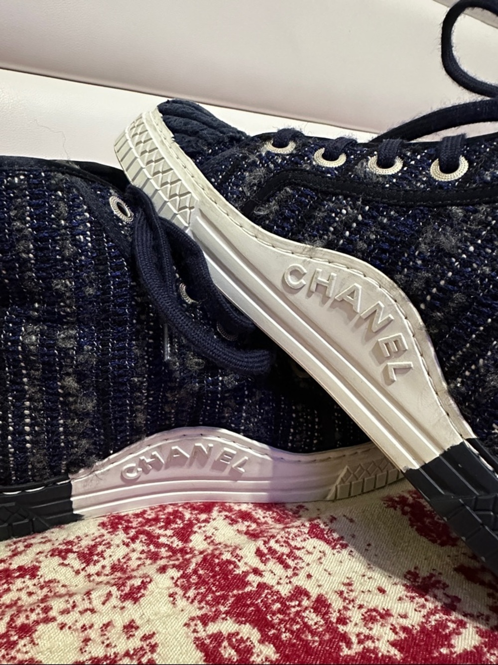 Chanel  Navy High-Top Sneakers - Picture 6 of 12